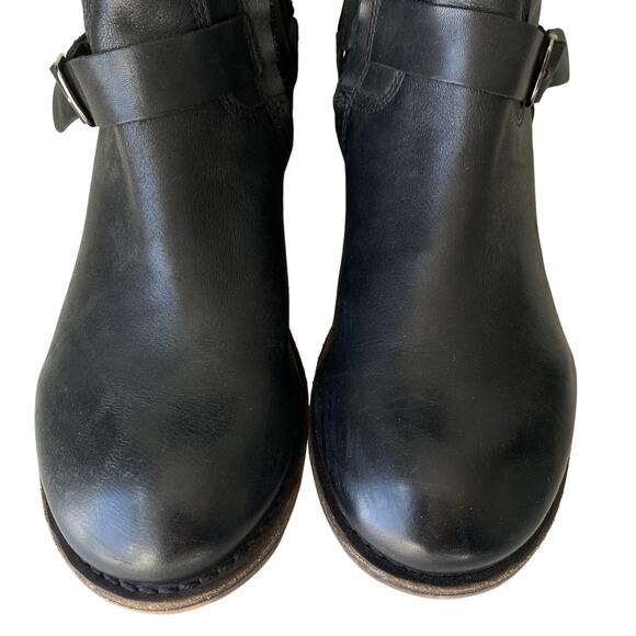 Gee'WaWa Motorcycle Biker Boots Mid Calf Black Leather Harness Straps Women 9 M - Picture 12 of 16